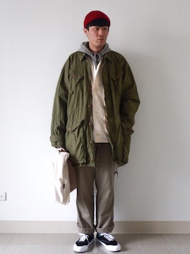 「Hush Puppies（ハッシュパピー）のアイテム（パンツ）」を使った、蘇上鳴さん（メンズ・174cm）の春コーディネート