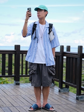 「BEAMS（ビームス）のアイテム（財布/小物）」を使った、蘇上鳴さん（メンズ・174cm）の冬コーディネート