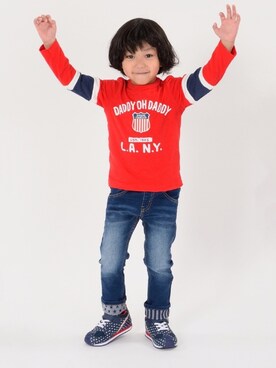 「Daddy Oh Daddy（ダディーオーダディー）のアイテム（トップス）」を使った、mrtk2558さん（キッズ・100cm）の冬コーディネート