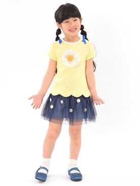 「Moujonjon（ムージョンジョン）のアイテム（スカート）」を使った、mrtk2558さん（キッズ・110cm）の夏コーディネート