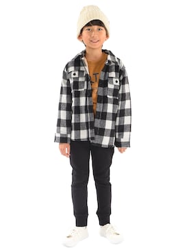 「LB CLUB（エルビークラブ）の裏毛裏起毛スマイルスウェット（スウェット、ブラウン系）」を使った、mrtk2558さん（キッズ）の秋コーディネート