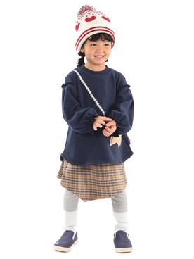 「Moujonjon（ムージョンジョン）のアイテム」を使った、mrtk2558さん（キッズ・110cm）の秋コーディネート