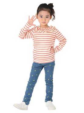 「Moujonjon（ムージョンジョン）の衿フリルＴシャツ（Tシャツ/カットソー、レッド系）」を使った、mrtk2558さん（キッズ）の春コーディネート