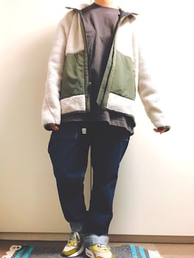 「Reebok（リーボック）のアイテム（その他アウター）」を使った、SIONさん（レディース・165cm）の冬コーディネート