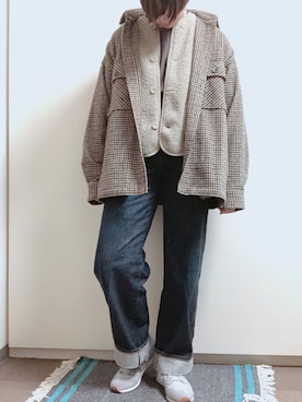 「茶色」｜「アイテム（その他アウター）」を使った、SIONさん（レディース・165cm）の春コーディネート