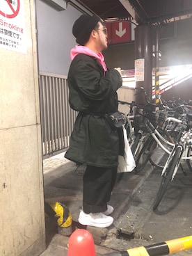 「is-ness（イズネス）のアイテム（オールインワン・サロペット）」を使った、Yuuuuuto!!さん（メンズ・167cm）の冬コーディネート