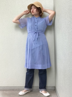 「ロールアップ」｜「アイテム（バレエシューズ）」を使った、hnkaaa47さん（レディース・155cm）の冬コーディネート