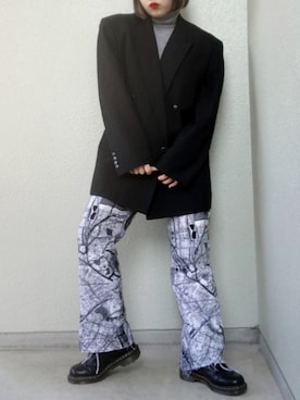 「UNIQLO（ユニクロ）のエクストラファインメリノリブタートルネックセーター（長袖）（ニット/セーター）」を使った、hnkaaa47さん（レディース・155cm）の冬コーディネート