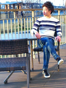 「GOSTAR DE FUGA（ゴスタール ジフーガ）のアイテム（パンツ）」を使った、ふっくさん（メンズ・173cm）の冬コーディネート