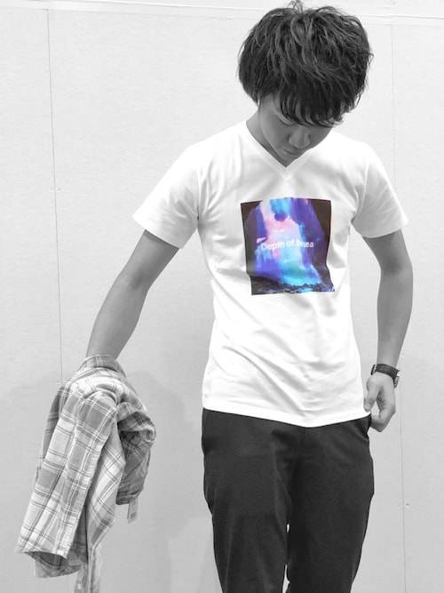 d.i.aグラフィックプリント 半袖Tシャツ ホワイト/ブラック セール】グラフィックプリント半袖Tシャツ/カットソー（Tシャツ