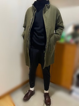 「MONKEY TIME（モンキータイム）のアイテム（モッズコート）」を使った、Daiさん（メンズ・172cm）の冬コーディネート