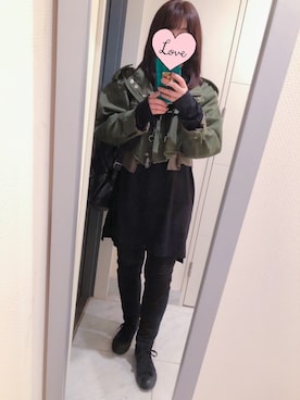 「DIESEL（ディーゼル）のアイテム（その他アウター）」を使った、suu-zee-suuさん（レディース・153cm）の秋コーディネート