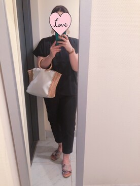 「RU（アールユー）のアイテム（パンツ）」を使った、suu-zee-suuさん（レディース・153cm）の春コーディネート