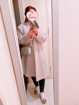 「ADAM ET ROPE'（アダムエロペ）のアイテム（ノーカラージャケット）」を使った、suu-zee-suuさん（レディース・153cm）の冬コーディネート