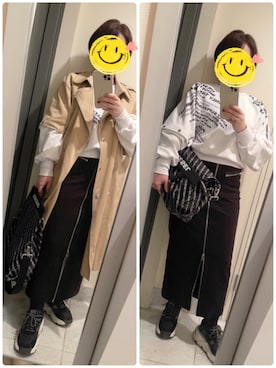 「DIESEL（ディーゼル）のアイテム（スカート）」を使った、suu-zee-suuさん（レディース・153cm）の春コーディネート