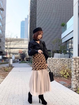 「eimy istoire」｜「アイテム（帽子）」を使った、eimyistoireさん（レディース・165cm）の冬コーディネート