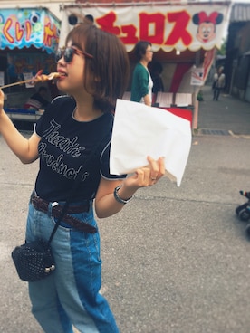 「祭り」｜「アイテム（パンツ）」を使った、奈良子さん（レディース・152cm）の夏コーディネート