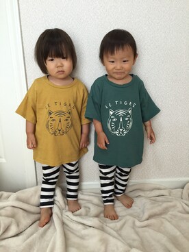 「こどもの日」｜「アイテム（レギンス/スパッツ）」を使った、▲miiipppiiiさん（キッズ・80cm）の春コーディネート