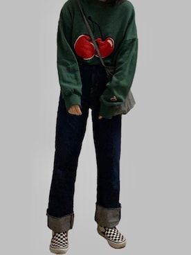 「KIRSH（キルシー）のアイテム（スウェット）」を使った、鱗さん（レディース・154cm）の冬コーディネート