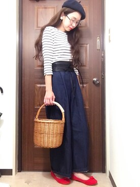 「CRUCE anap（クルーセアナップ）のアイテム」を使った、エリーさん（レディース・163cm）の春コーディネート