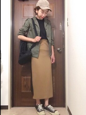 「GRL（グレイル）のアイテム（ミリタリージャケット）」を使った、エリーさん（レディース・163cm）の秋コーディネート