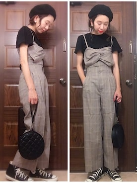 「アイテム（その他トップス、ブラウン系）」を使った、エリーさん（レディース・163cm）の秋コーディネート