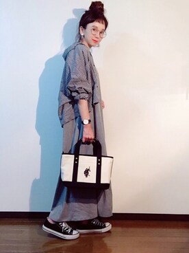 「前髪みじ族」｜エリーさん（レディース・163cm）の夏コーディネート