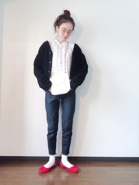 「シンプルおしゃれが好き」｜「アイテム（ブルゾン）」を使った、エリーさん（レディース・163cm）の秋コーディネート