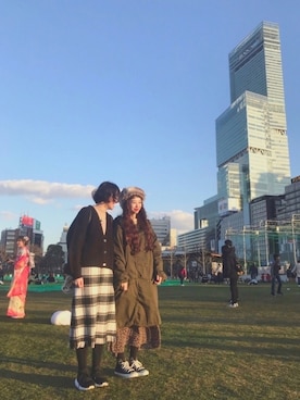 「前髪みじ族」｜エリーさん（レディース・163cm）の冬コーディネート