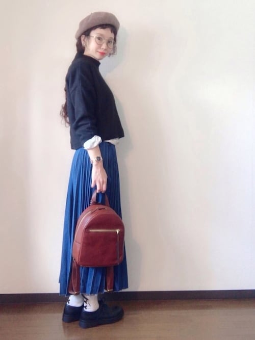 エリーさんのバックパック/リュック「MEGAN MINI BACKPACK ZB7693(FOSSIL|フォッシル)」を使ったコーディネート