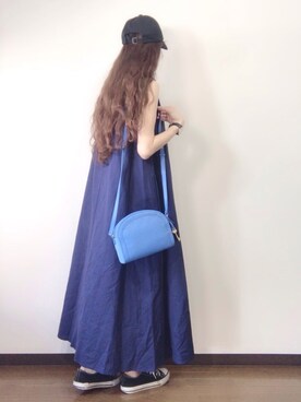 「FOSSIL（フォッシル）のCHELSEA　CROSSBODY　ZB7633(3)（ショルダーバッグ）」を使った、エリーさん（レディース・163cm）の夏コーディネート