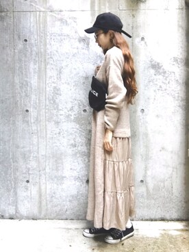 「POLICE（ポリス）の【POLICE】 ポリス JOURNEY ダブルファスナーショルダーバッグ　PLC306（ショルダーバッグ）」を使った、エリーさん（レディース・163cm）の冬コーディネート