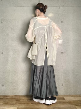 「w closet（ダブルクローゼット）のアイテム（アクセサリー）」を使った、エリーさん（レディース・163cm）の夏コーディネート