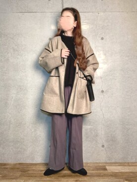 「AULI（アウリィ）のアイテム」を使った、エリーさん（レディース・163cm）の秋コーディネート