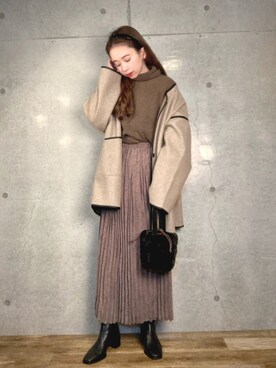 「w closet」｜「アイテム（その他）」を使った、エリーさん（レディース・163cm）の冬コーディネート