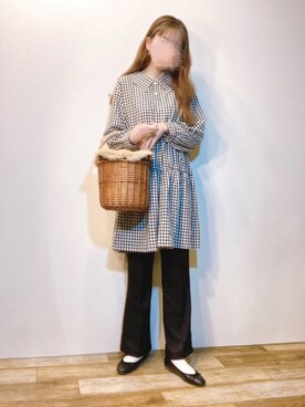 「sakishimatokyo（サキシマトーキョー）のアイテム（シャツワンピース）」を使った、エリーさん（レディース・163cm）の春コーディネート