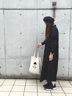 「sakishimatokyo（サキシマトーキョー）のアイテム（シャツワンピース）」を使った、エリーさん（レディース・163cm）の春コーディネート