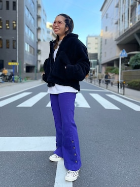 「alpha」｜「アイテム（その他アウター）」を使った、mchnさん（レディース・158cm）の冬コーディネート
