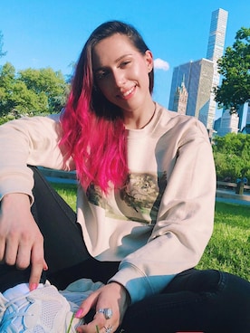 「USA」｜「アイテム（スウェット）」を使った、Kate Clapp❤️さん（レディース・171cm）の春コーディネート