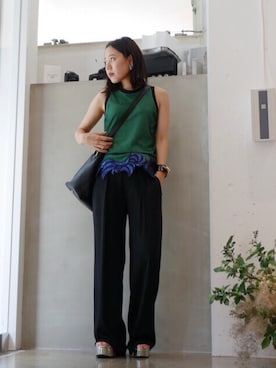 「NEIL BARRETT（ニールバレット）のアイテム」を使った、FLONT STAFF さん（レディース・160cm）の夏コーディネート