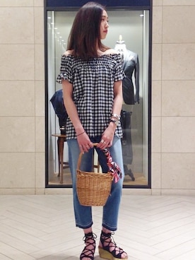 「fireservice（ファイヤーサービス）のアイテム」を使った、原さん（レディース・159cm）の春コーディネート