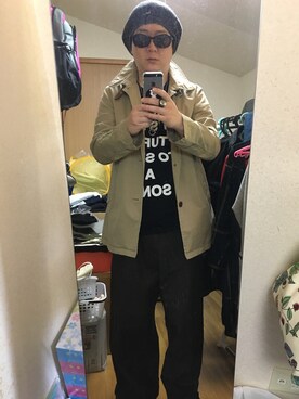 「SOPHNET.（ソフネット）のアイテム（ステンカラーコート）」を使った、YUUSUKE@ganeshaさん（メンズ・171cm）の春コーディネート