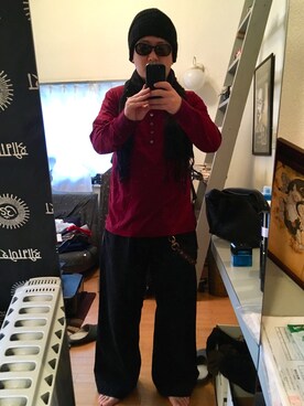 「Y's（ワイズ）のアイテム（ニットキャップ/ビーニー）」を使った、YUUSUKE@ganeshaさん（メンズ・171cm）の冬コーディネート