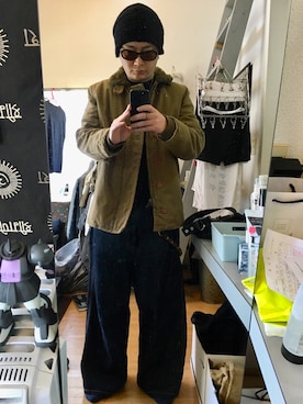 「BRIXTON（ブリクストン）のアイテム（ジャケット/アウター）」を使った、YUUSUKE@ganeshaさん（メンズ・171cm）の冬コーディネート