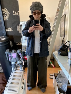 「MM6 Maison Margiela（ｴﾑｴﾑｼｯｸｽ ﾒｿﾞﾝ ﾏﾙｼﾞｪﾗ）のアイテム（帽子）」を使った、YUUSUKE@ganeshaさん（メンズ・171cm）の秋コーディネート