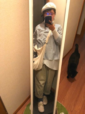 「axes femme（アクシーズファム）のアイテム（ハンチング/ベレー帽）」を使った、neconenecoさん（レディース・148cm）の春コーディネート