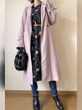 ブーティを使った 花柄ワンピース の人気ファッションコーディネート Wear