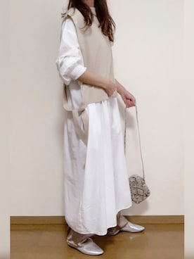 「サテンパンツ」｜「アイテム（シャツワンピース）」を使った、hi_roさん（レディース・160cm）の春コーディネート