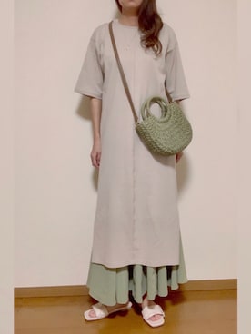 「カコバッグ」｜「アイテム（スカート）」を使った、hi_roさん（レディース・160cm）の春コーディネート