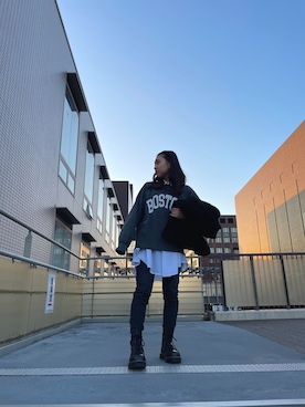 「coca（coca）（コカ）のアイテム（スウェット）」を使った、#KAYAさん（レディース・153cm）の冬コーディネート